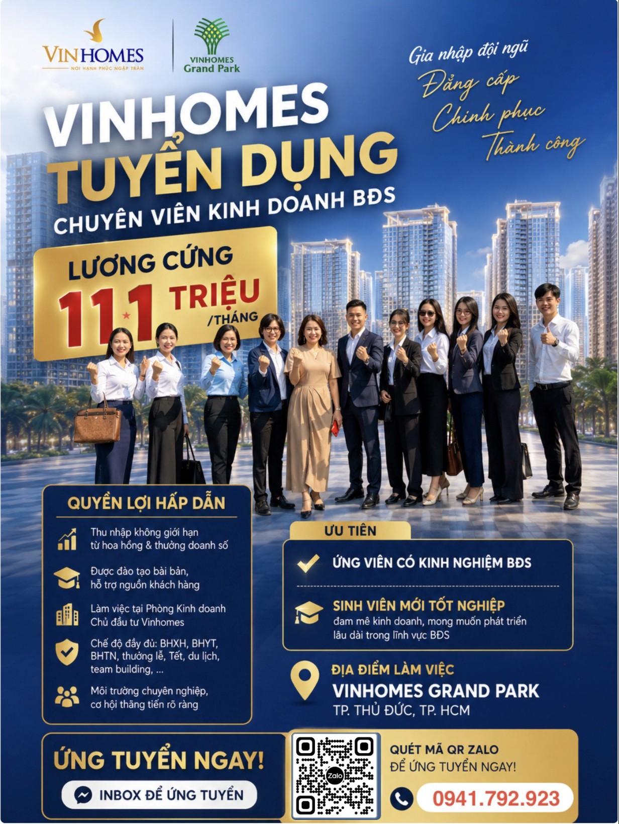 Vinhomes tuyển dụng sale